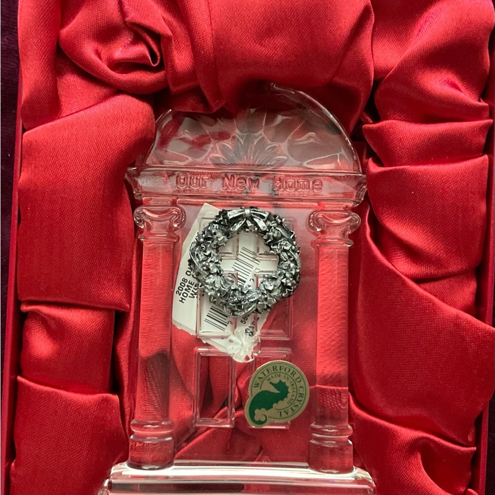 Waterford Our First Home 2008 w/ Wreath NEW with Tags & Box! Made in Ireland